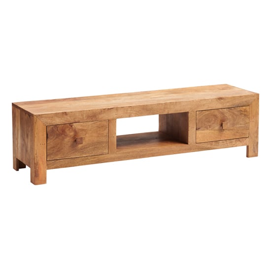Read more about Tivat mango wood tv stand wide in light mahogany