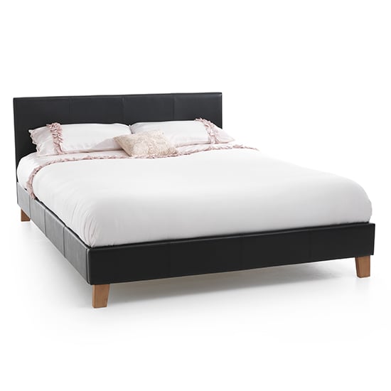 Tivoli Black Faux Leather Small Double Bed_2