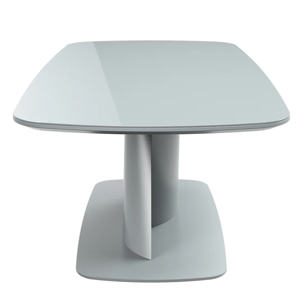 Tivori Rectangular High Gloss Coffee Table In Light Grey With Glass Top