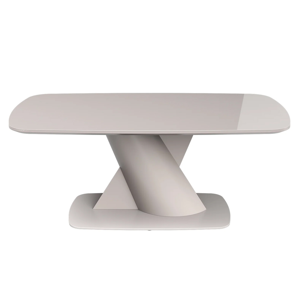 Tivori Rectangular High Gloss Coffee Table In Taupe With Glass Top