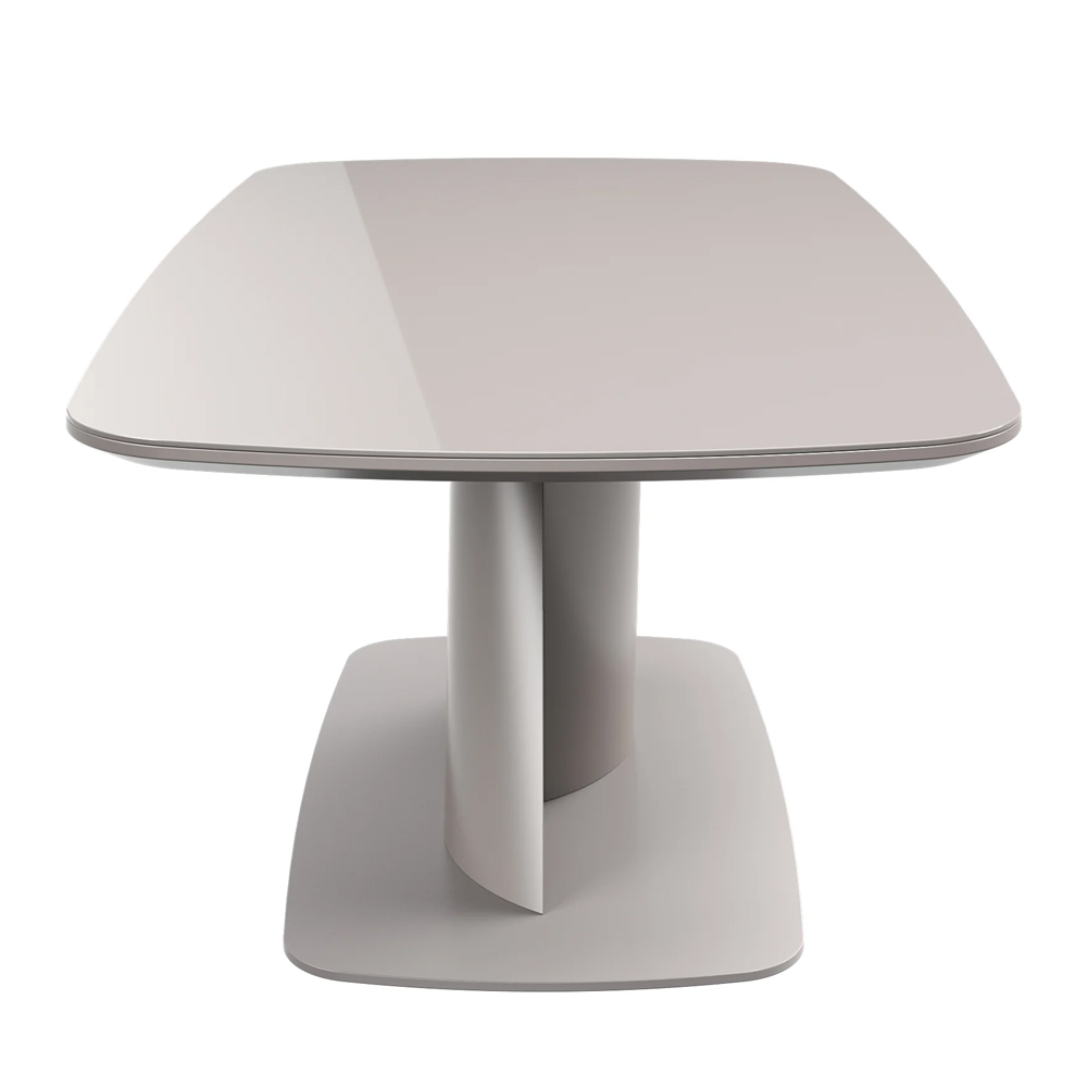 Tivori Rectangular High Gloss Coffee Table In Taupe With Glass Top
