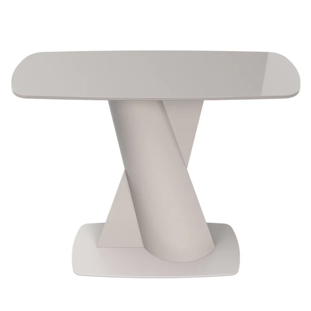 Tivori Rectangular High Gloss Console Table In Taupe With Glass Top