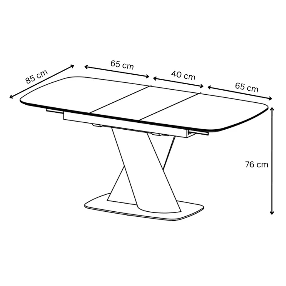 Tivori Small High Gloss Extending Dining Table In Taupe With Glass Top