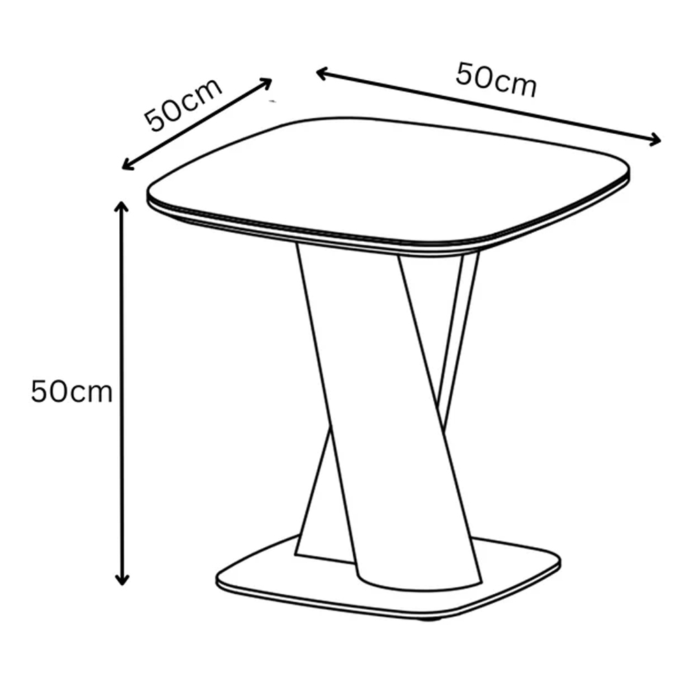 Tivori Square High Gloss Side Table In Light Grey With Glass Top