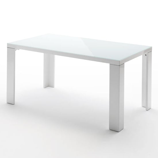 Read more about Tizio glass top 140cm high gloss dining table in white