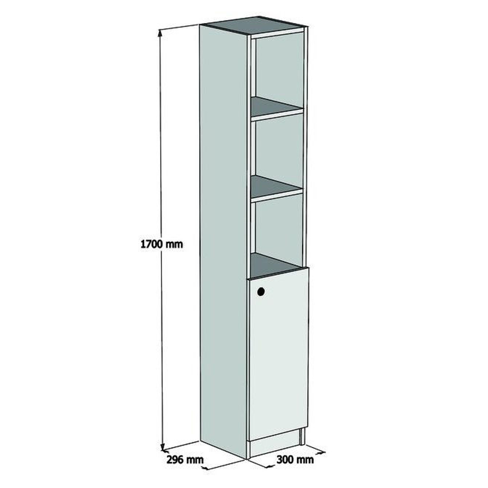 Tlosio Wooden Bathroom Cabinet with 1 Door in White