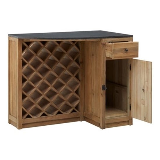 Tobik Wooden Bar Storage Cabinet With Wine Rack In Natural