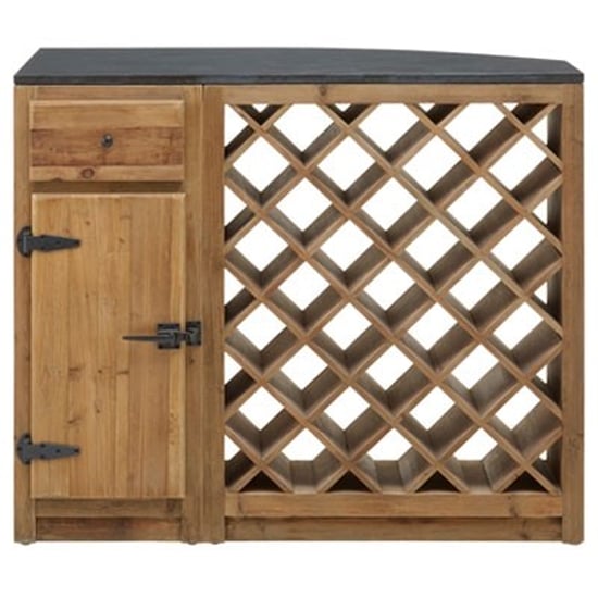 Tobik Wooden Bar Storage Cabinet With Wine Rack In Natural