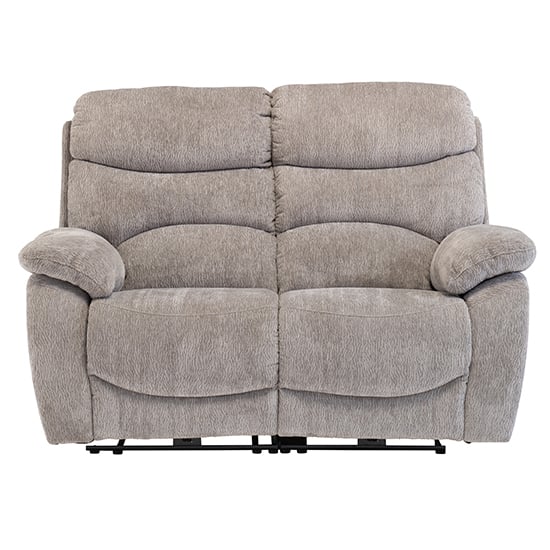 Toccoa Fabric Electric Recliner 2 Seater Sofa In Light Grey