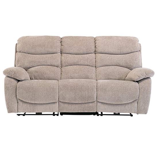 Product photograph of Toccoa Fabric Electric Recliner 3 Seater Sofa In Mink from Furniture in Fashion