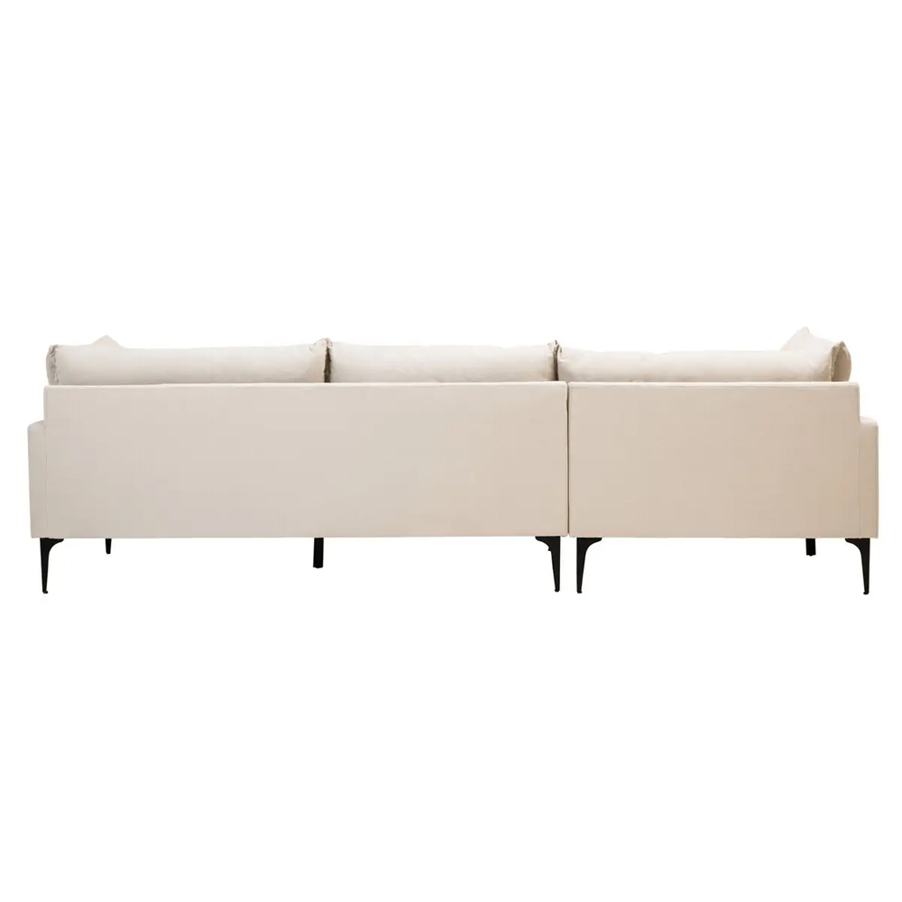 Toccoa Fabric Left Handed 3 Seater Sofa In Cream