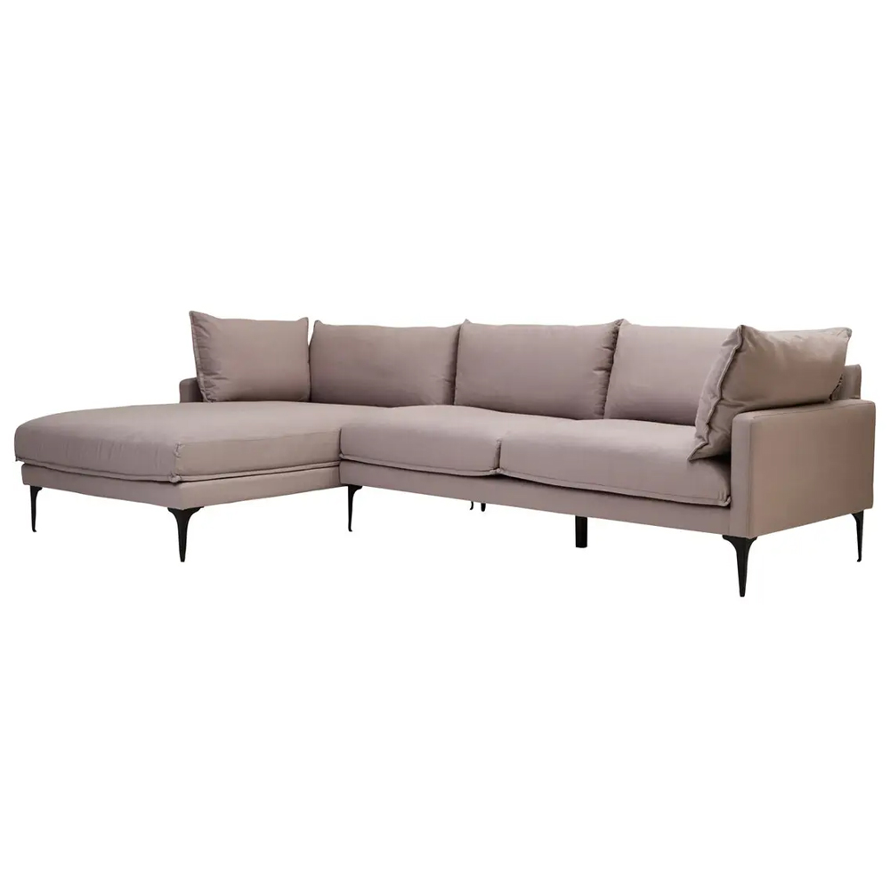 Toccoa Fabric Left Handed 3 Seater Sofa In Grey
