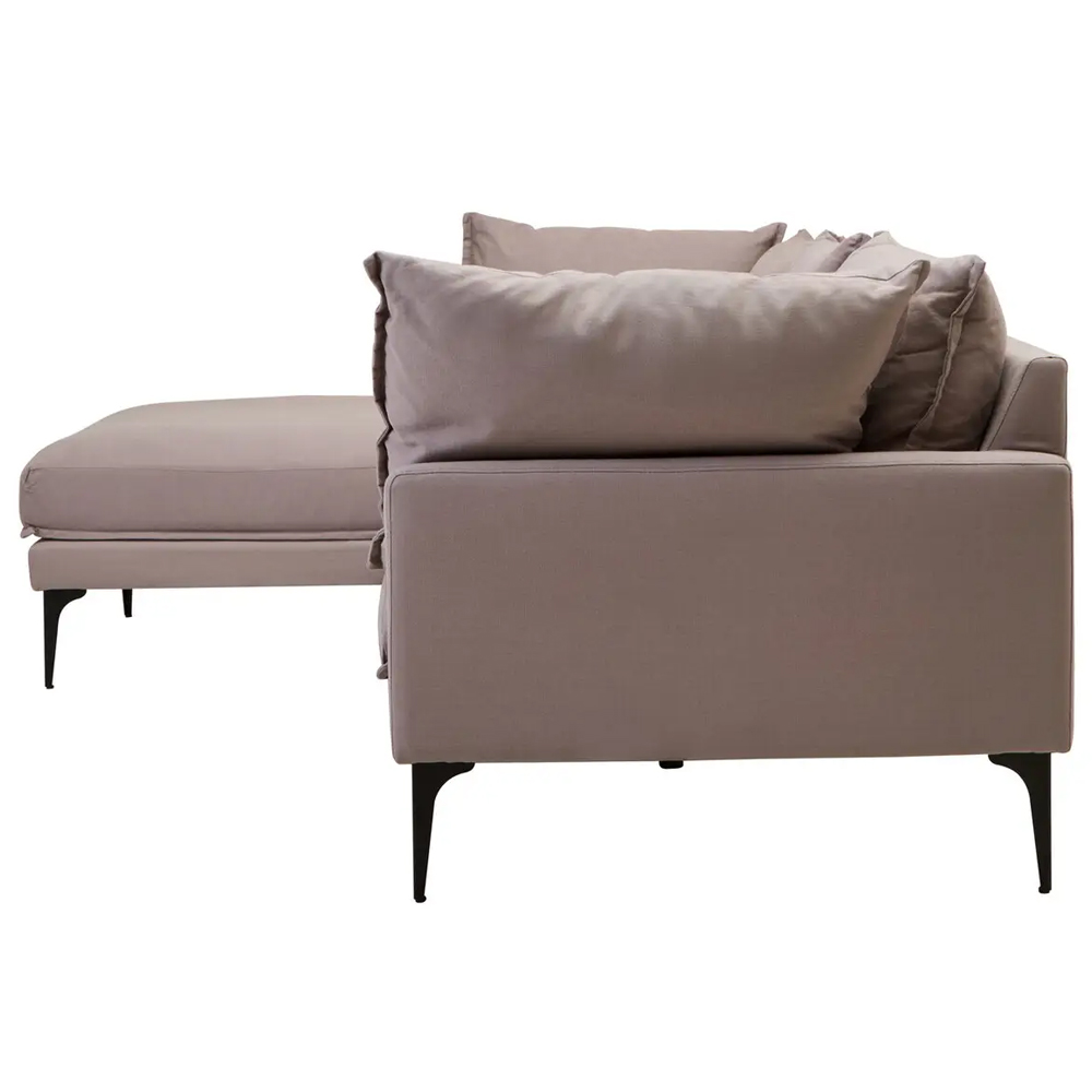 Toccoa Fabric Left Handed 3 Seater Sofa In Grey