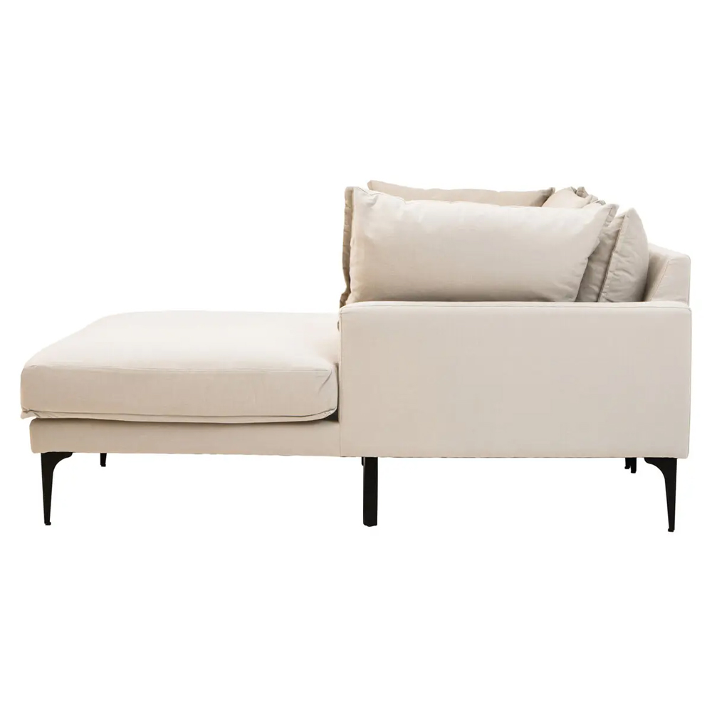 Toccoa Fabric Right Handed 3 Seater Sofa In Cream