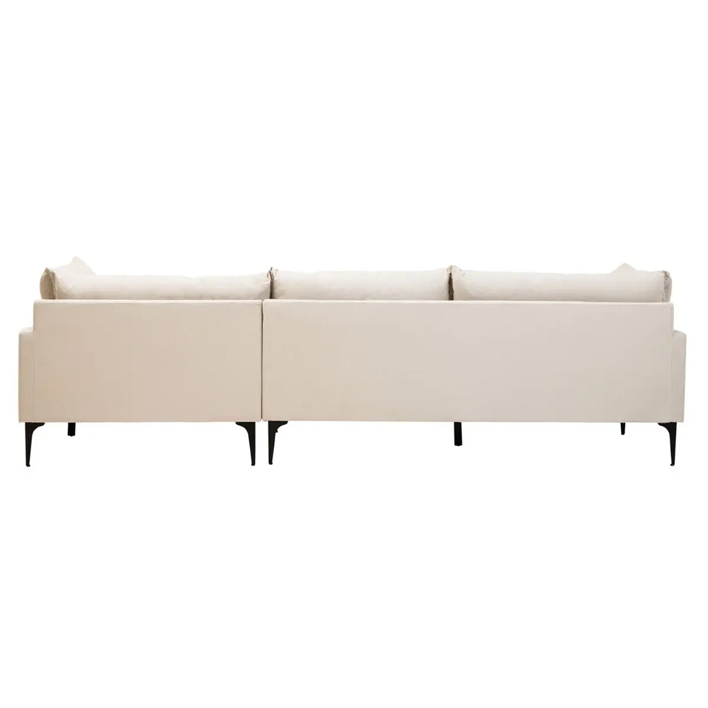 Toccoa Fabric Right Handed 3 Seater Sofa In Cream