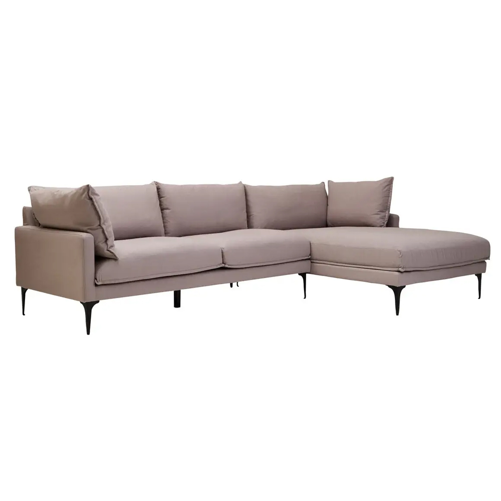Toccoa Fabric Right Handed 3 Seater Sofa In Grey