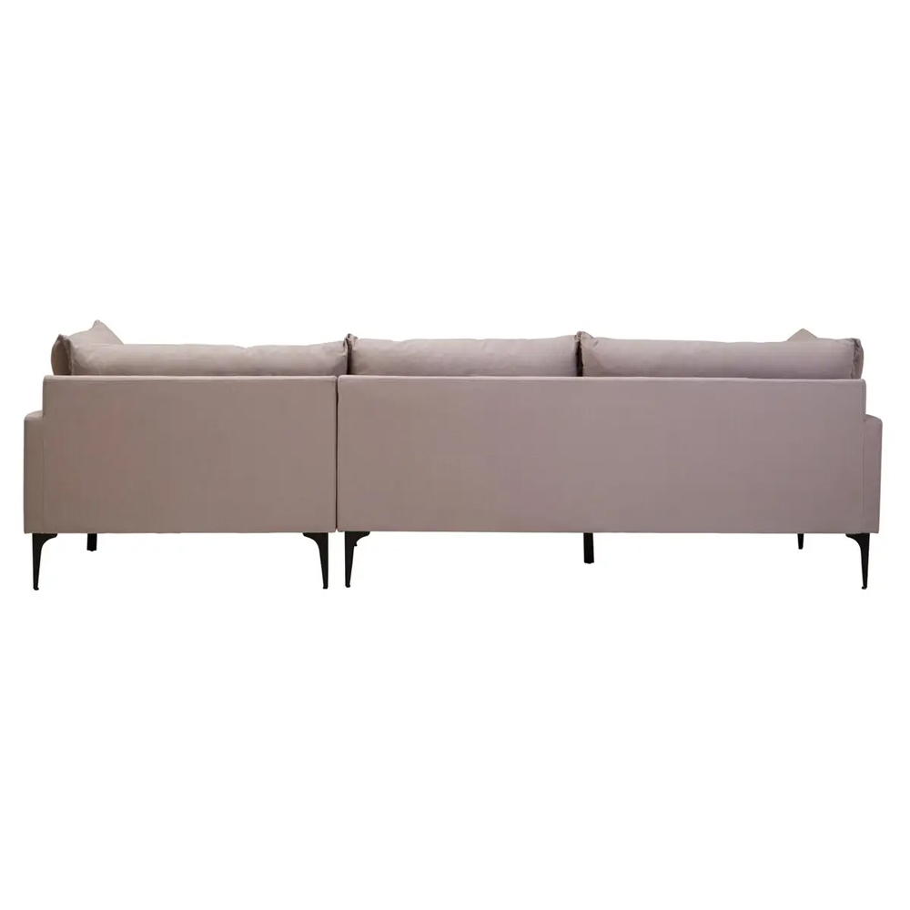Toccoa Fabric Right Handed 3 Seater Sofa In Grey