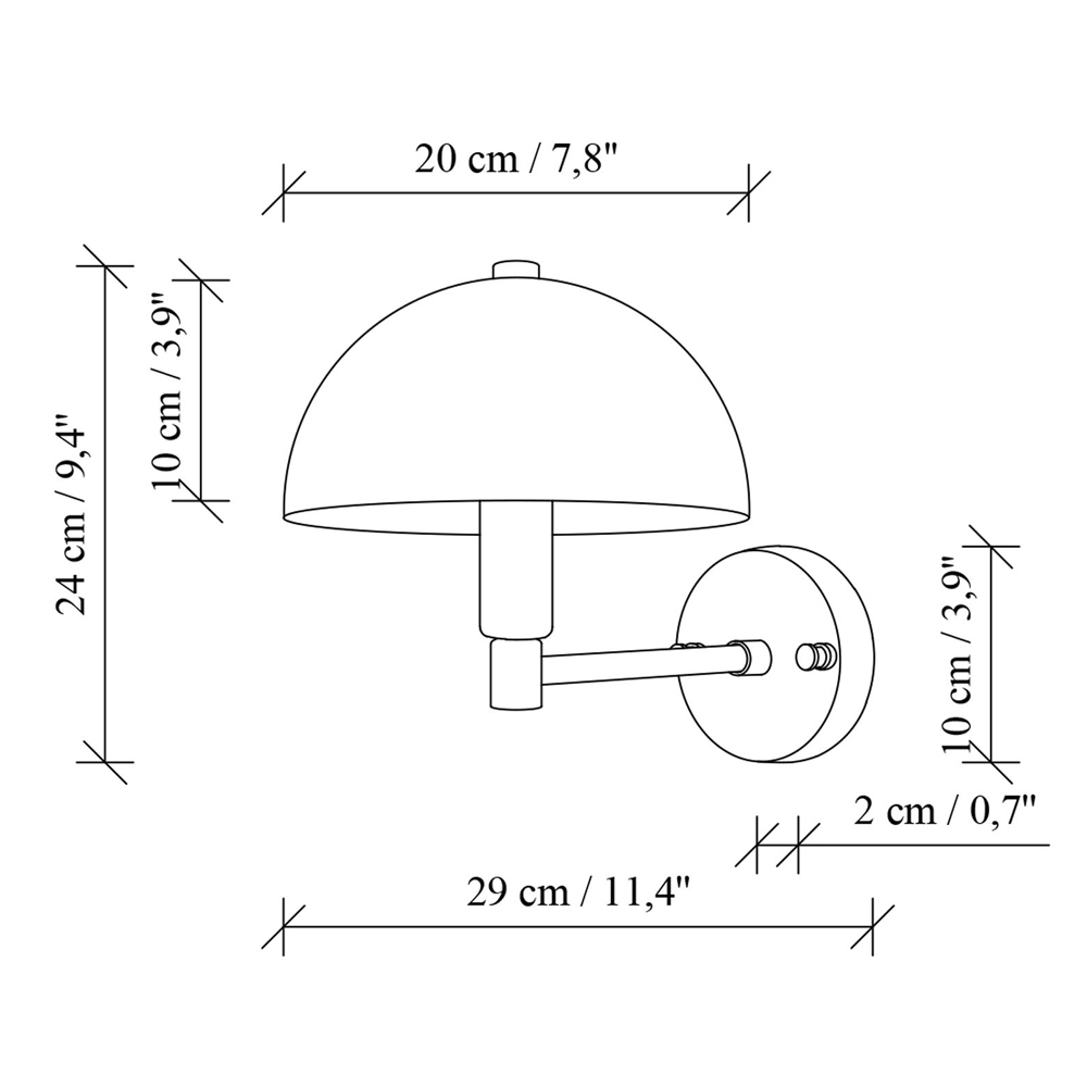 Togg Metal Wall Light in Gold