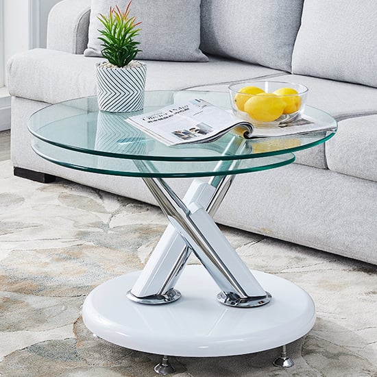 Tokyo Twist Glass Top Coffee Table With, Tokyo Coffee Table White Gloss