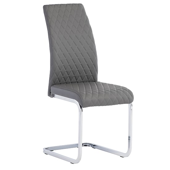 Read more about Tiklo faux leather cantilever dining chair in grey