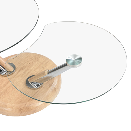 Tokyo Twist Glass Top Coffee Table With Oak Base