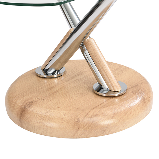 Tokyo Twist Glass Top Coffee Table With Oak Base