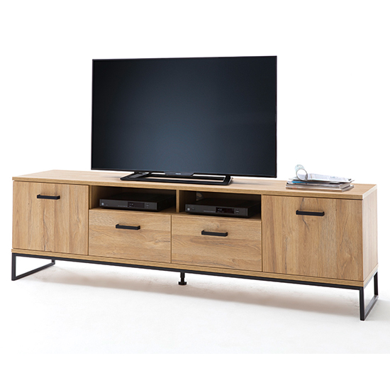 Read more about Toledo wooden 2 doors 2 drawers tv stand in grandson oak