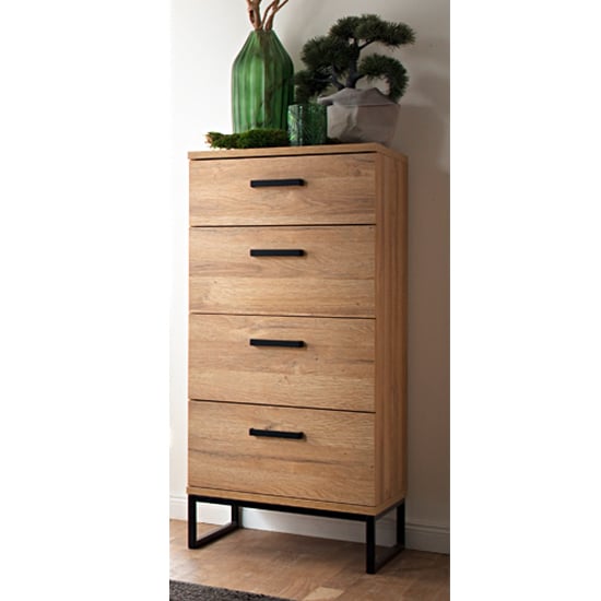 Read more about Toledo wooden chest of 4 drawers in grandson oak