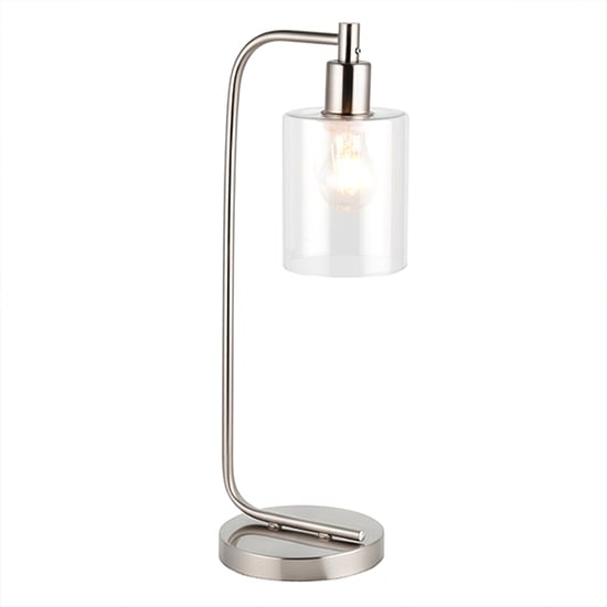 Toledo Clear Glass Shade Table Lamp In Brushed Nickel_2