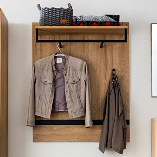 Toledo Wooden Coat Rack Panel In Grandson Oak