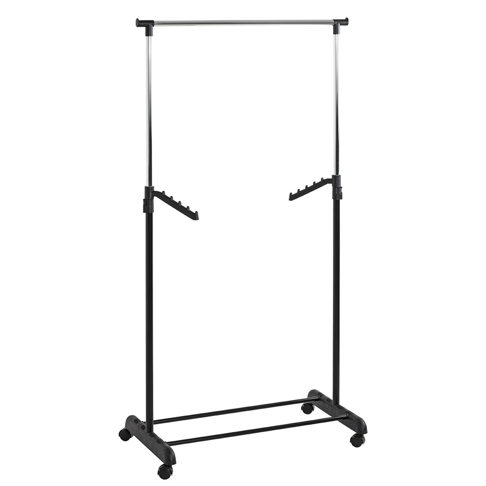 Toledo Tubular Steel Coat Stand In Chrome And Black