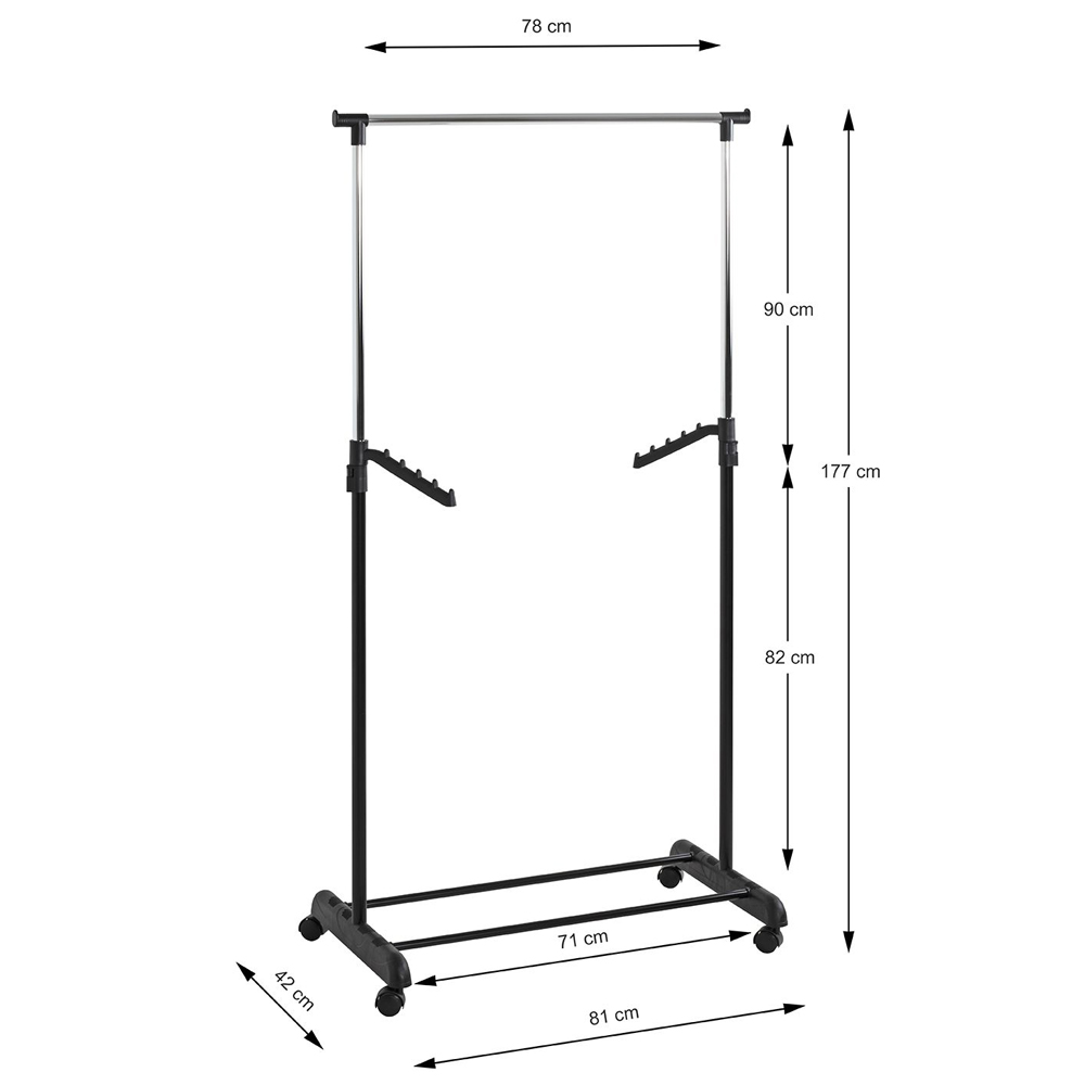Toledo Tubular Steel Coat Stand In Chrome And Black