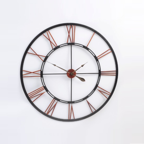 Toledo Vintage Metal Wall Clock In Rustic Look Furniture in Fashion