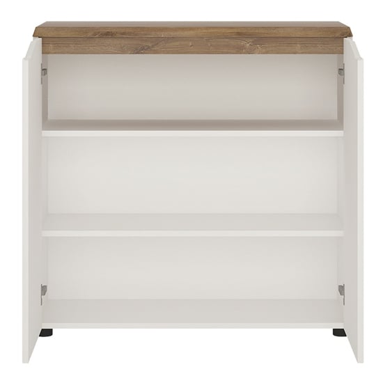 Toltec Wooden Sideboard In Oak And White High Gloss With 2 Doors_2