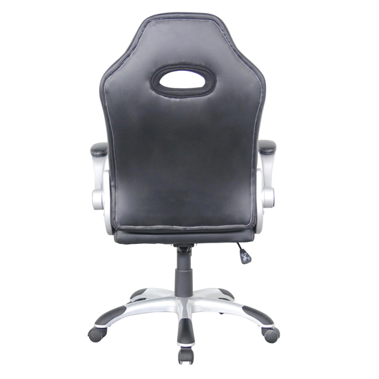 Tolled Faux Leather Gaming Chair In Red And Black_4