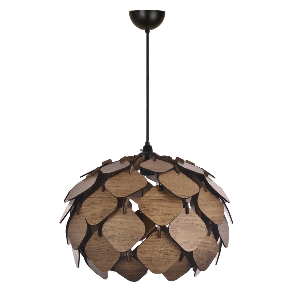 Tom Large Wooden Chandelier Light in Brown