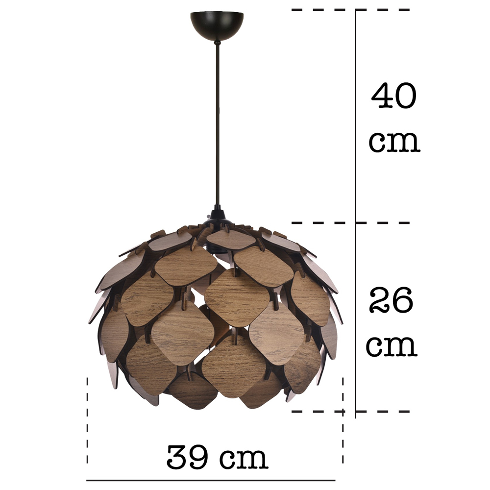 Tom Large Wooden Chandelier Light in Brown