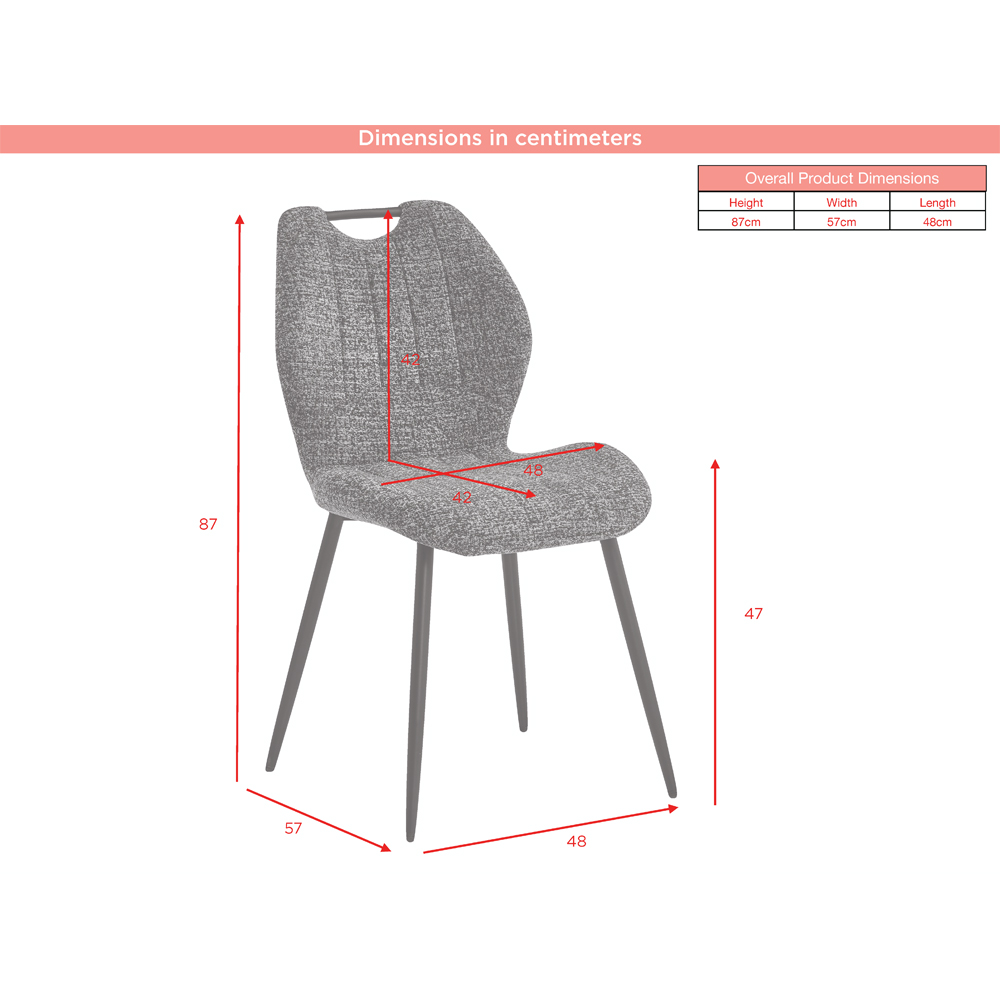 Tomah Light Grey Fabric Dining Chairs - Pair