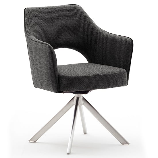 Read more about Tonala fabric dining chair in anthracite with brushed legs