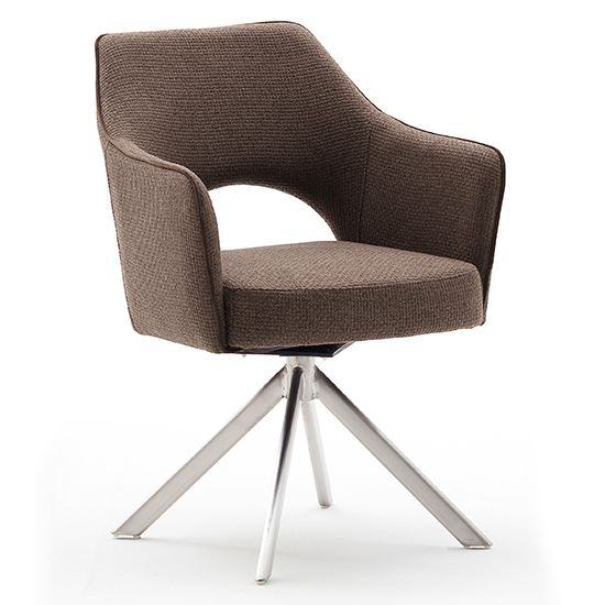 Read more about Tonala fabric dining chair in cappuccino with brushed legs