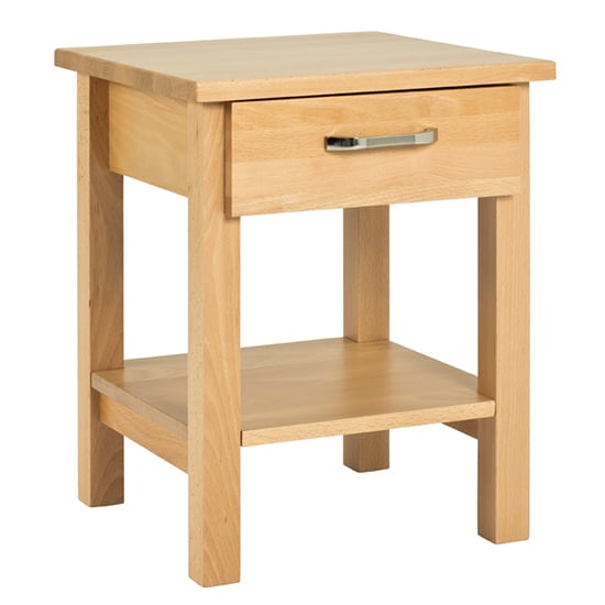 Tonawanda Wooden 1 Drawer Side Table In Beech_2