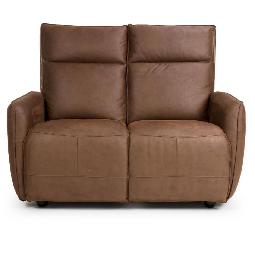 Tooele Leather 2 Seater Sofa In Brown