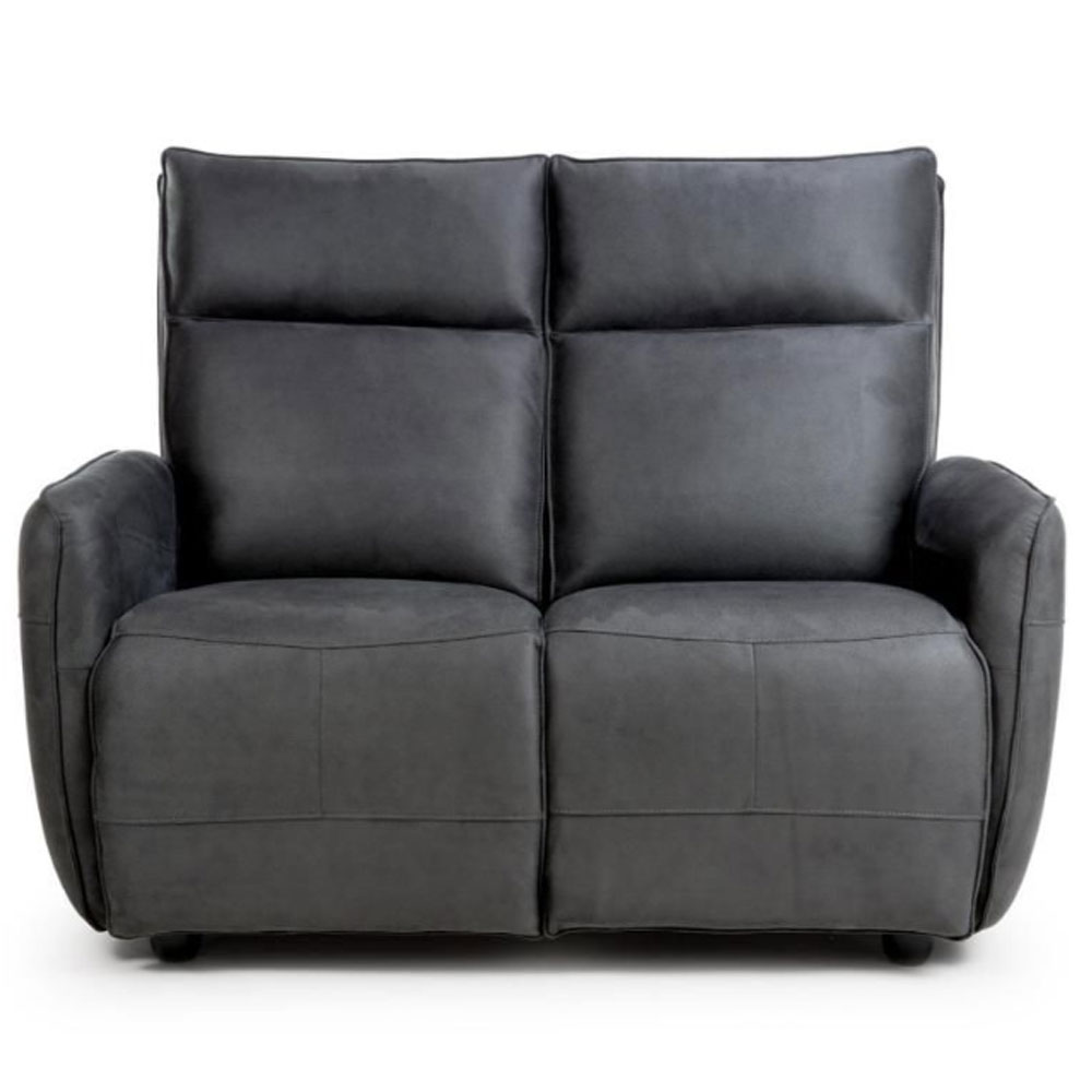 Tooele Leather 2 Seater Sofa In Slate