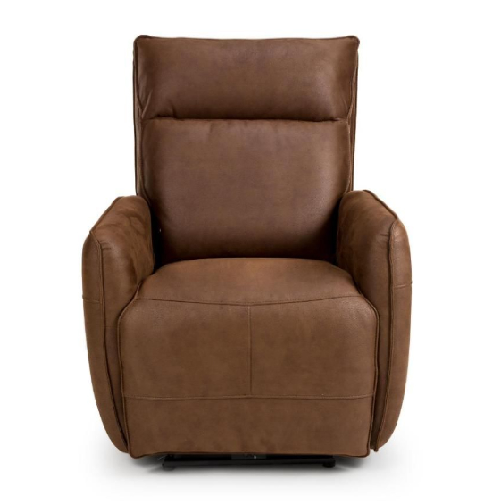 Tooele Leather Recliner 1 Seater Sofa In Brown