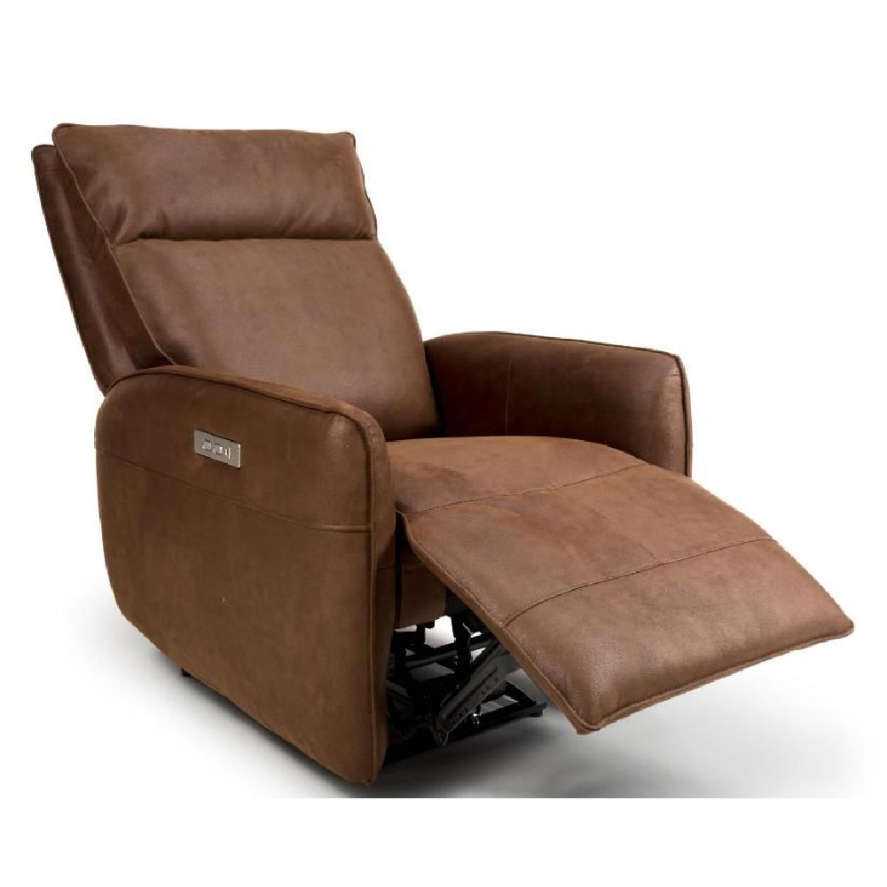 Tooele Leather Recliner 1 Seater Sofa In Brown