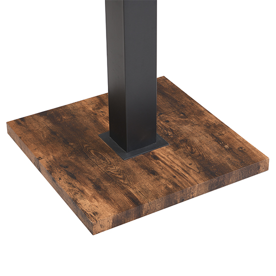 Topaz Wooden Bar Table Square In Rustic Oak
