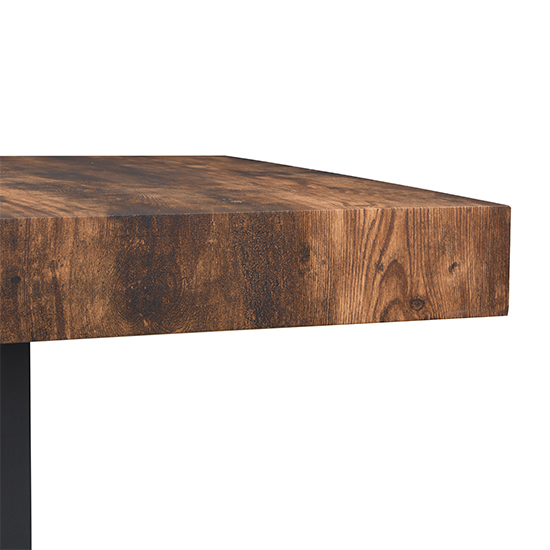 Topaz Wooden Bar Table Square In Rustic Oak