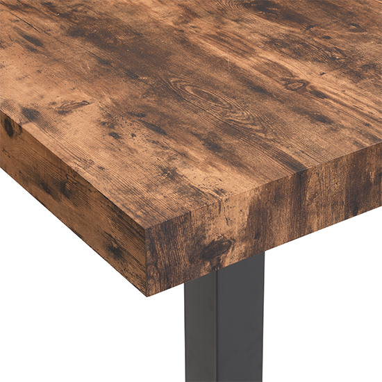 Topaz Wooden Bar Table Square In Rustic Oak