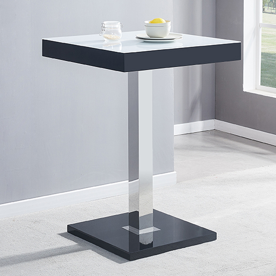 Topaz Glass White Black Gloss Bar Table 4 Ripple White Stools_2