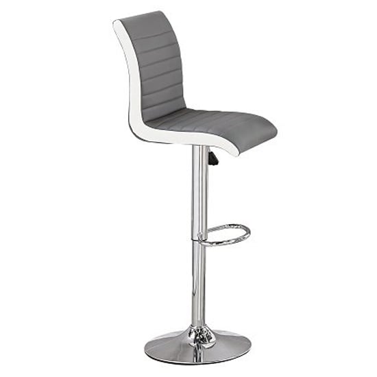 Topaz Glass Grey Gloss Bar Table 2 Ritz Grey White Stools Furniture